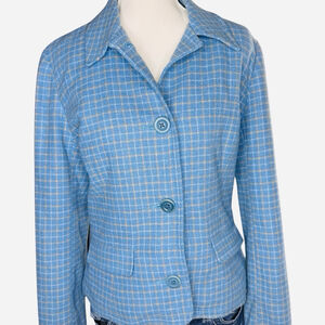 Jones New York Light Blue Signature Blazer Jacket Women's Medium